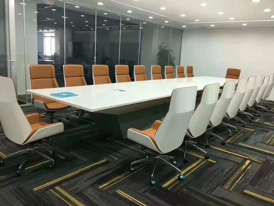 Modern wooden meeting table image