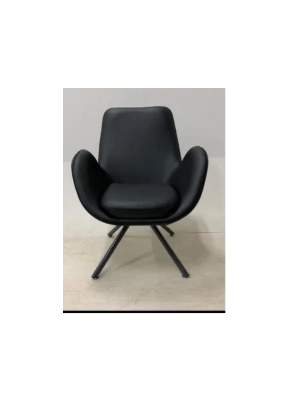 Metal chassis leather waiting chair image