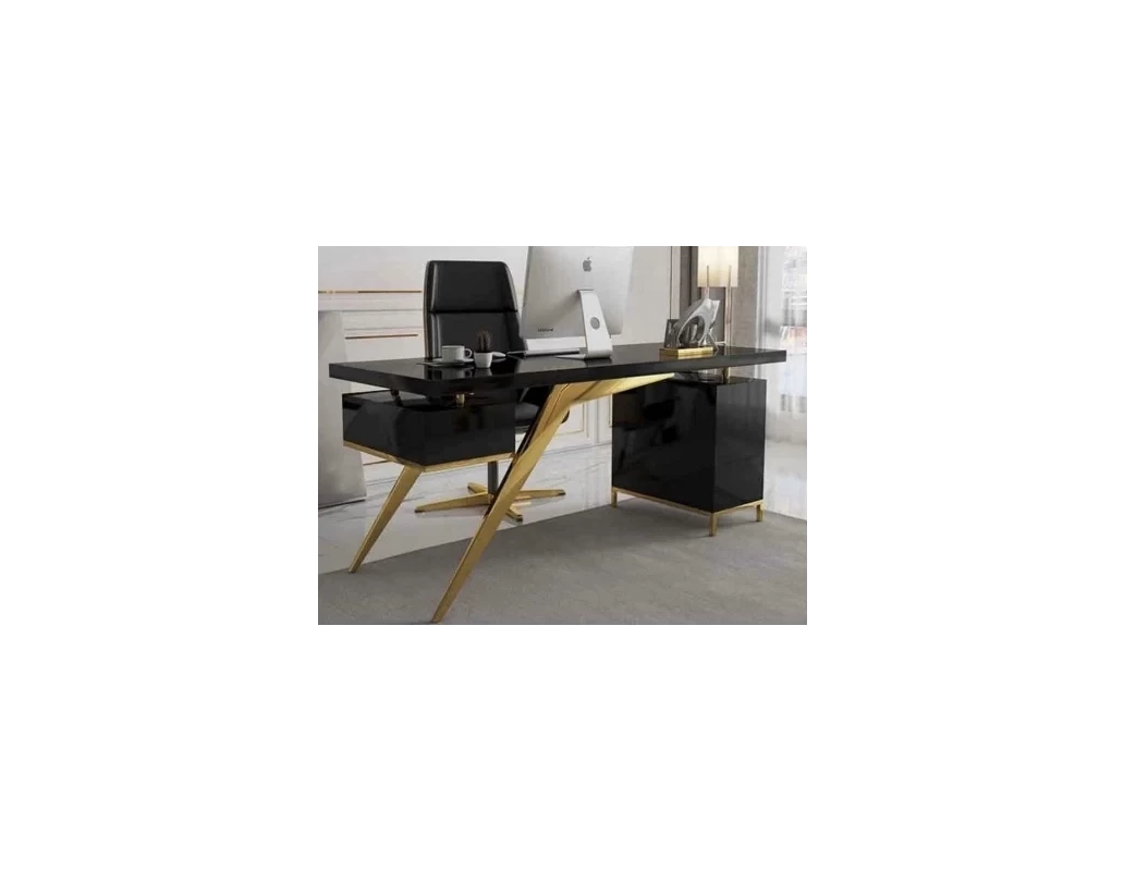 Black desk, size 160 cm image