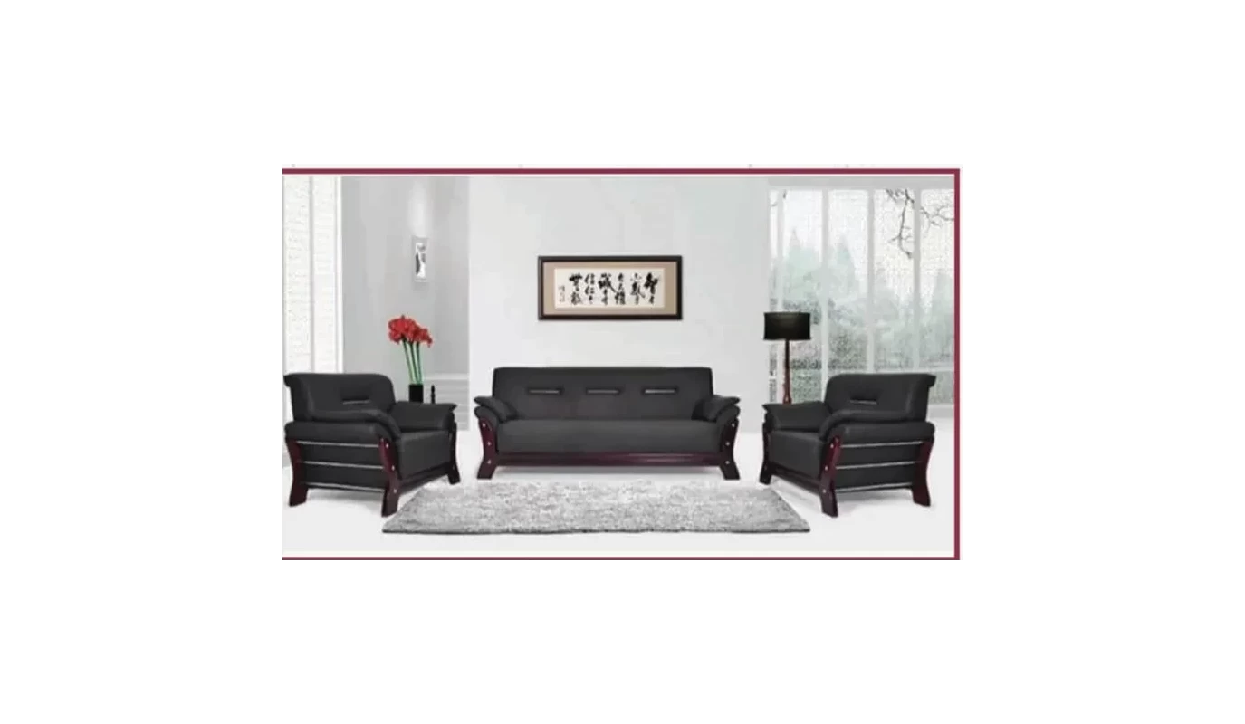 Office reception sofa black color image